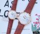 Perfect Replica Longines Black Dial Brown Leather Strap Quartz Couple Watch (2)_th.jpg